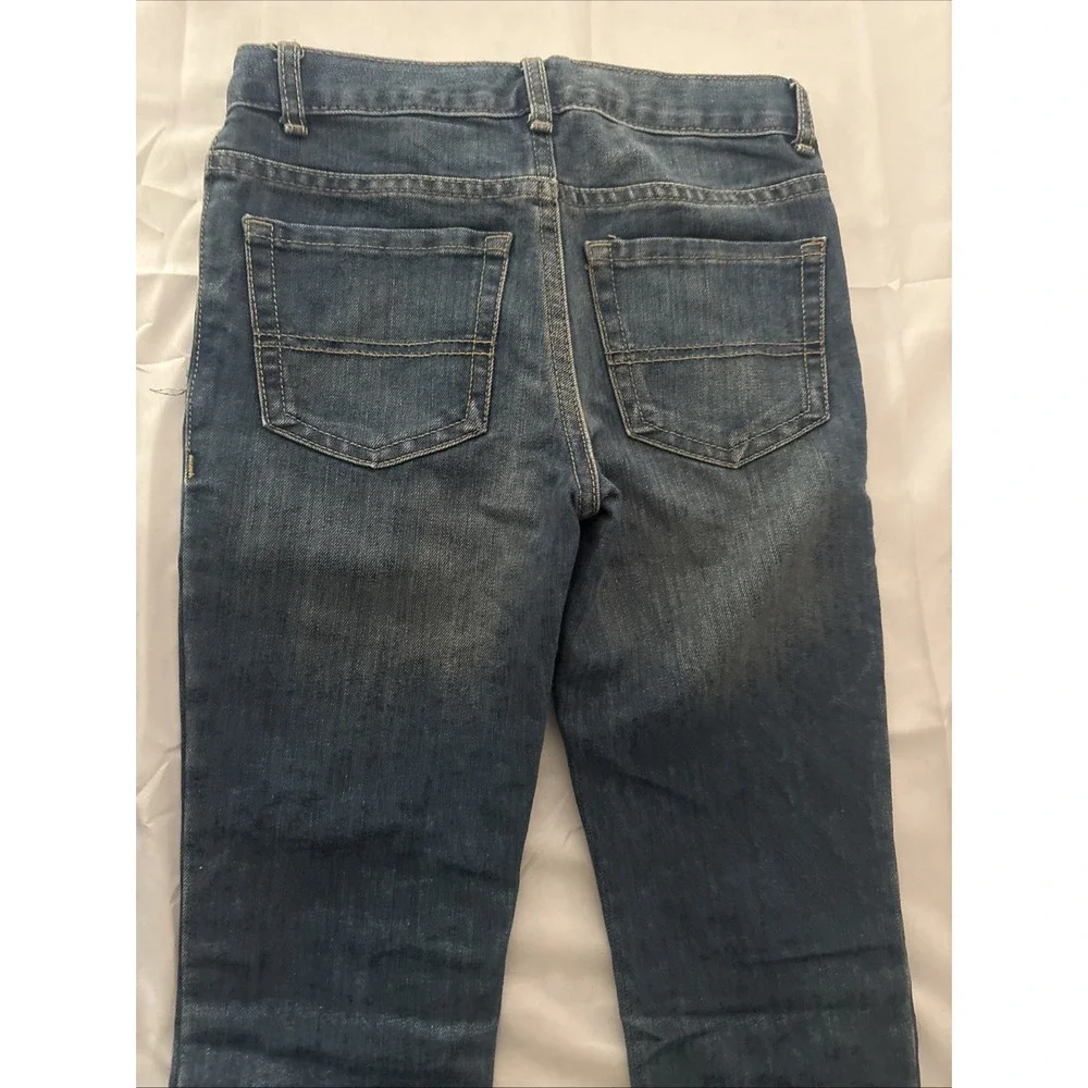 Childrens Place Girls Skinny Jeans Size 8 Adjustable Waist Dark Blue Wash